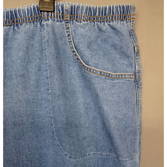 Just My Size Shorts Womens 4X Blue Denim Pull On Elastic Waist Pockets JMS2010D2 - Picture 4 of 11